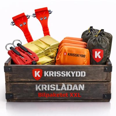 Nødpakke til bilen - nødsoveposer, nødtæpper & nødhammer